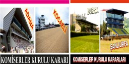 16 (BUR-URFA) 17 MART (ADA-KOC) Hipodromlarında Komiserler Kurulu Kararları