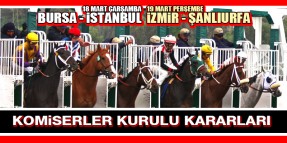 18 Mart Çarşamba (İST -BUR), 19 MART PERŞEMBE (İZM-ŞAN) Komiserler Kurulu Kararları