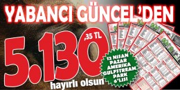Yabancı yarışların bir numaralı adresi YABANCI GÜNCEL'den 5.130,35 TL lık bir 6'lı