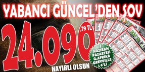 Yabancı Güncel Pazartesi Greyville Yarışlarında 1. 6'lı ganyanı otoritesi A.BURROWS ile 24.090,79 TL kazandırdı