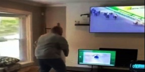SWISS SKYDİVER, G1 Preakness Stakes jokeyi Robby Albarado'nun menejer i Rocco O Connor'un yarış heyecanı kazanma sevinci