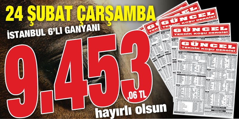 Pazartesi Bursa 6'lı Ganyanından sonra Çarşamba İstanbul'daki 9.453,06 TL'lik 6'lı ganyanı da bularak okuyucularına tekrar kazandırmanın keyfini yaşattı!!!