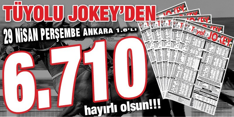 Tüyolu Jokey Perşembe Ankara 1. 6'lı ganyanını doğru tahmin ederek okuyucularına 6.710,25 TL kazandırdı. Hayırlı Olsun!!!