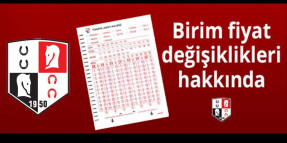 Birim fiyat değişiklikleri hakkında DUYURU