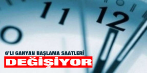 6'lı Ganyan başlama saatleri değişiyor. Bugün Bursa yarışlarında 1. 6’lı Ganyan 13.30’da ve 2. 6’lı Ganyan 15.00’da; akşam Kocaeli yarışlarında ise 19.00’da başlayacaktır.