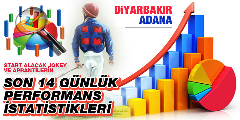 30 Kasım Salı günü Adana ve Diyarbakır'da start alacak jokey ve aprantilerin son 14 günlük performans istatistikleri