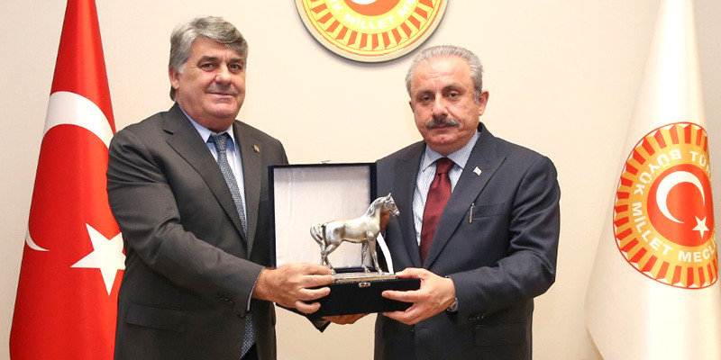 Türkiye Jokey Kulübü Başkanı Serdal Adalı'dan TBMM Başkanı Mustafa Şentop’a nezaket ziyareti