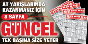 Gazeteniz GÜNCEL Cuma İstanbul yarışlarında yine farkını gösterdi. 5.121.25 TL Hayırlı Olsun