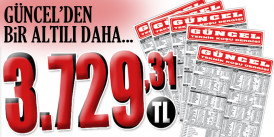 Gazeteniz Güncel Kasım ayına iyi bir başlangıç yaparak yine kazandır... 3.729,31 TL Hayırlı Olsun!