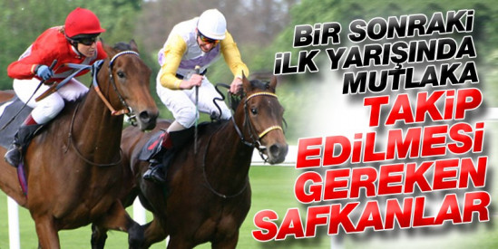 06 Temmuz Perşembe Ankara ve Kocaeli'deki yarışlarda bir sonraki koşusunda takip edilmesi gereken safkanlar
