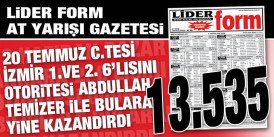 LİDERFORM, Kazandırdıkça kazandırıyor, Bu kez de Cumartesi 13.535,54 TL'lik İzmir 6'lısı